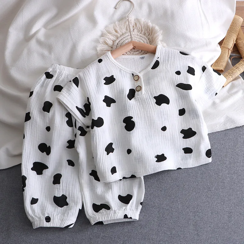 Pijama doble capa fino para verano algodón puro transpirable unisex ligero - imagen 2