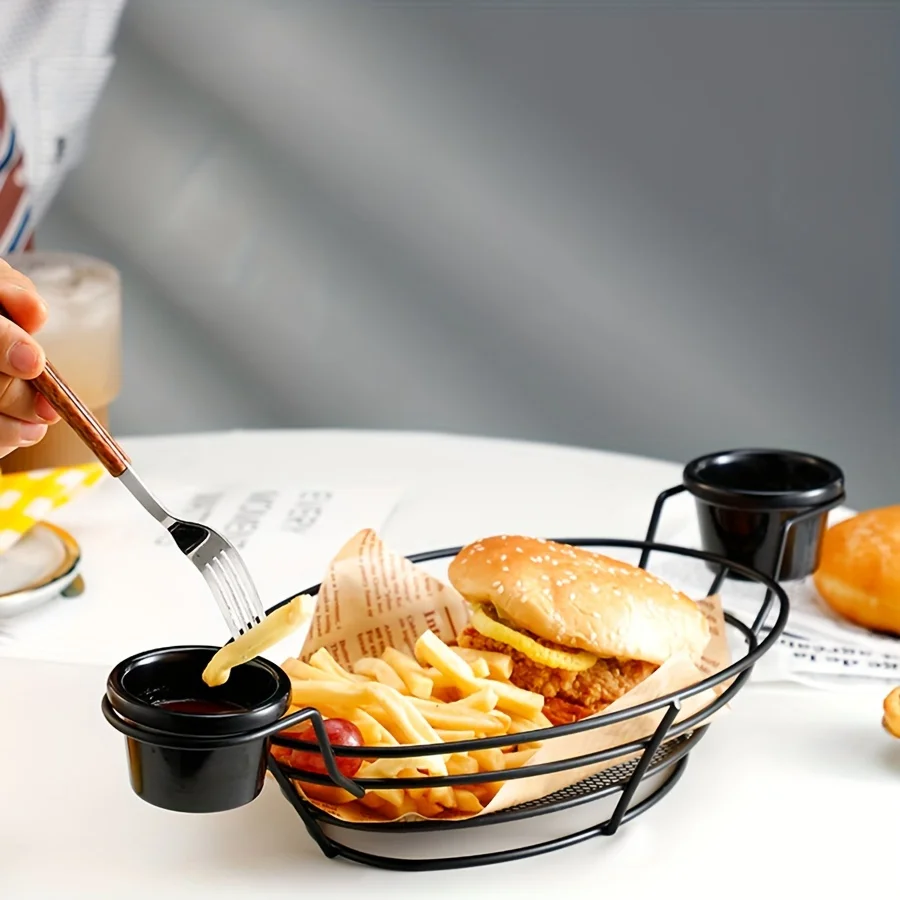 Cesta para aperitivos de acero inoxidable y patatas fritas caseras - imagen 3