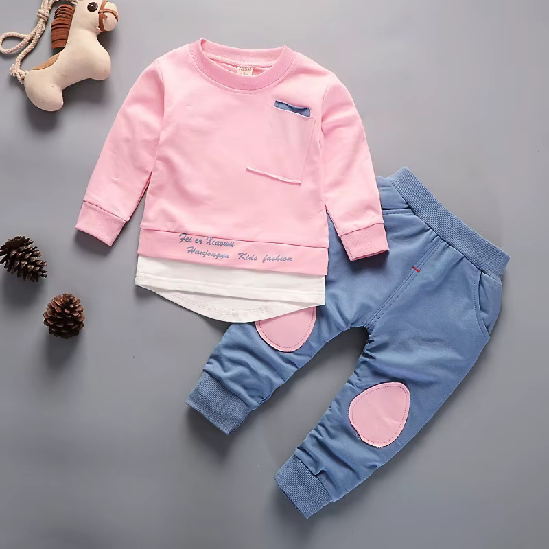 Conjunto primavera otoño para niña con camiseta y pantalón - imagen 5