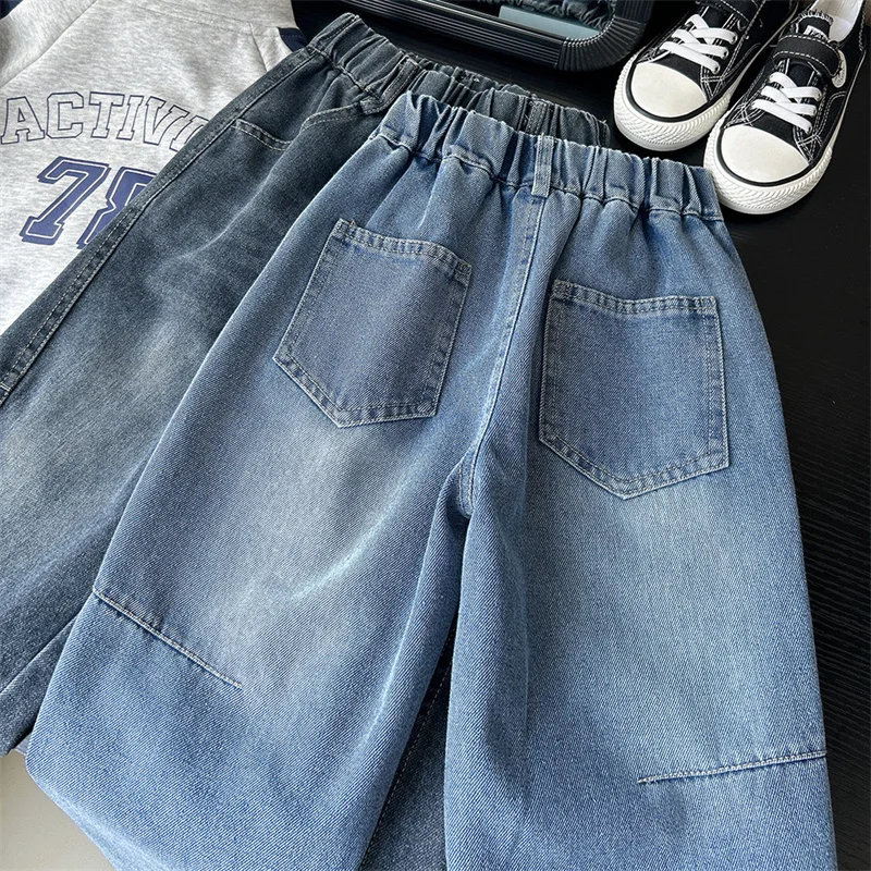 Pantalones vaqueros rectos informales sueltos para niños de otoño - imagen 5