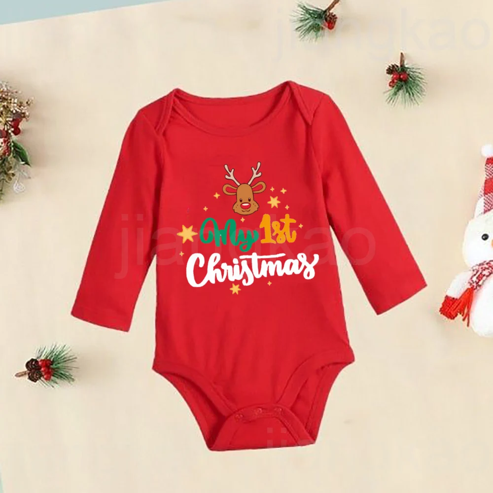 Body de algodón con ciervos para bebé – Ideal para bautizo y Navidad