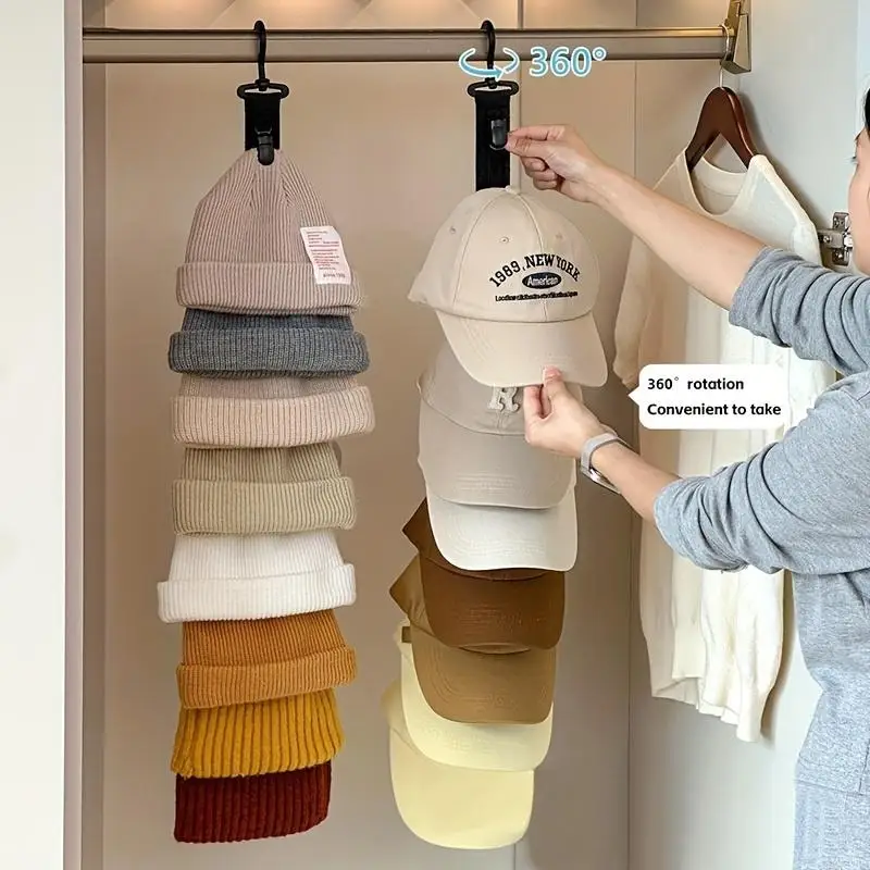 Organizador de sombreros con clips para colgar en puerta
