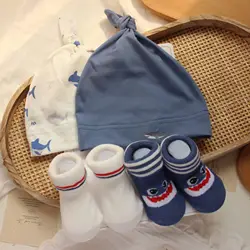 Gorrito recién nacido unisex sin costuras con protección fontanela