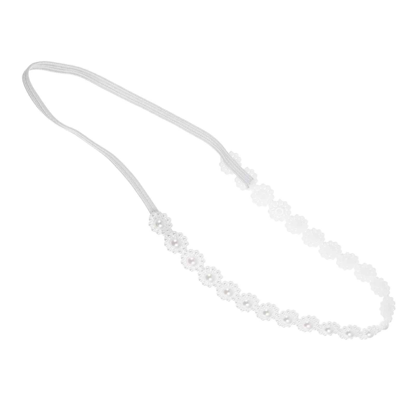 Diadema de perlas para bebé recién nacido – marfil suave - imagen 5
