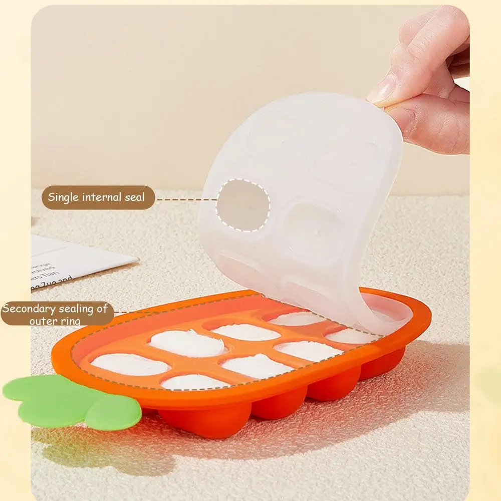 Bandejas de silicona en forma de zanahoria con tapa