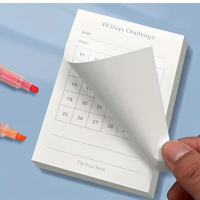 Planificador de hábitos minimalista autoadhesivo con calendario - imagen 2