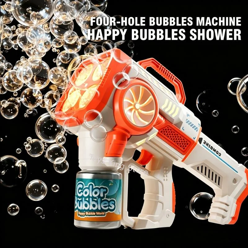 Máquina automática de burbujas con luces para niños y jardín - imagen 3