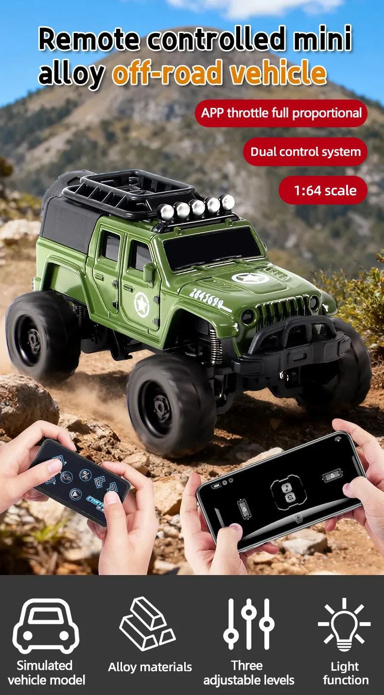 Auto RC mini 1/64 con luces LED