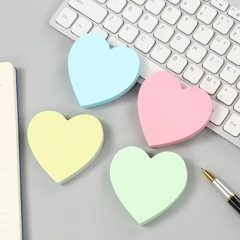 Bloc de notas corazón color sólido para estudiantes creativos - imagen 4