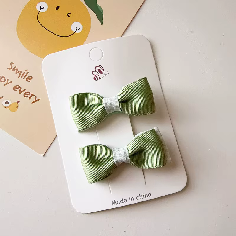 Pinzas para el pelo con lazo doble capa estilo coreano caramelo - imagen 5