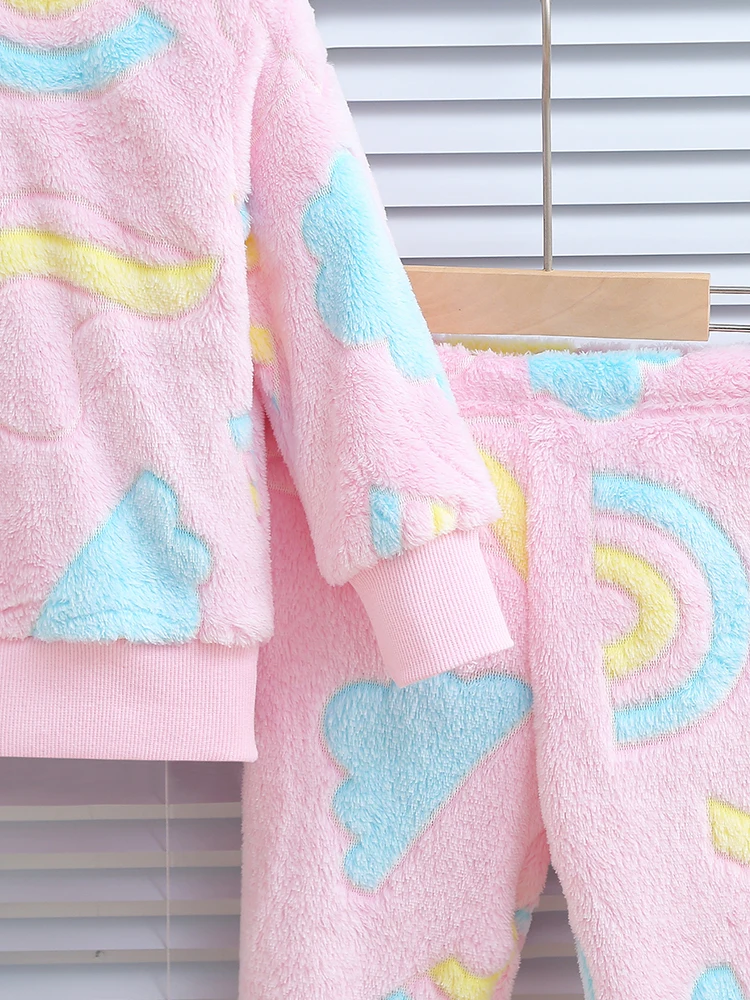 Pijama felpa manga larga para niña – Luz nocturna diseño nube arcoíris - imagen 2