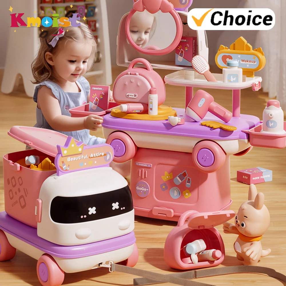 Juego de cocina con maquillaje infantil, caja plegable portátil - imagen 5