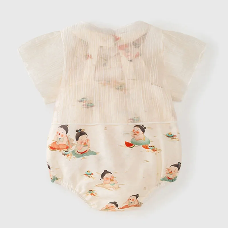 Conjunto bebé niña verano: chaqueta algodón estampada y body sin mangas - imagen 4