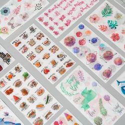 Pegatinas infantiles de animales con flores para diarios y cuadernos
