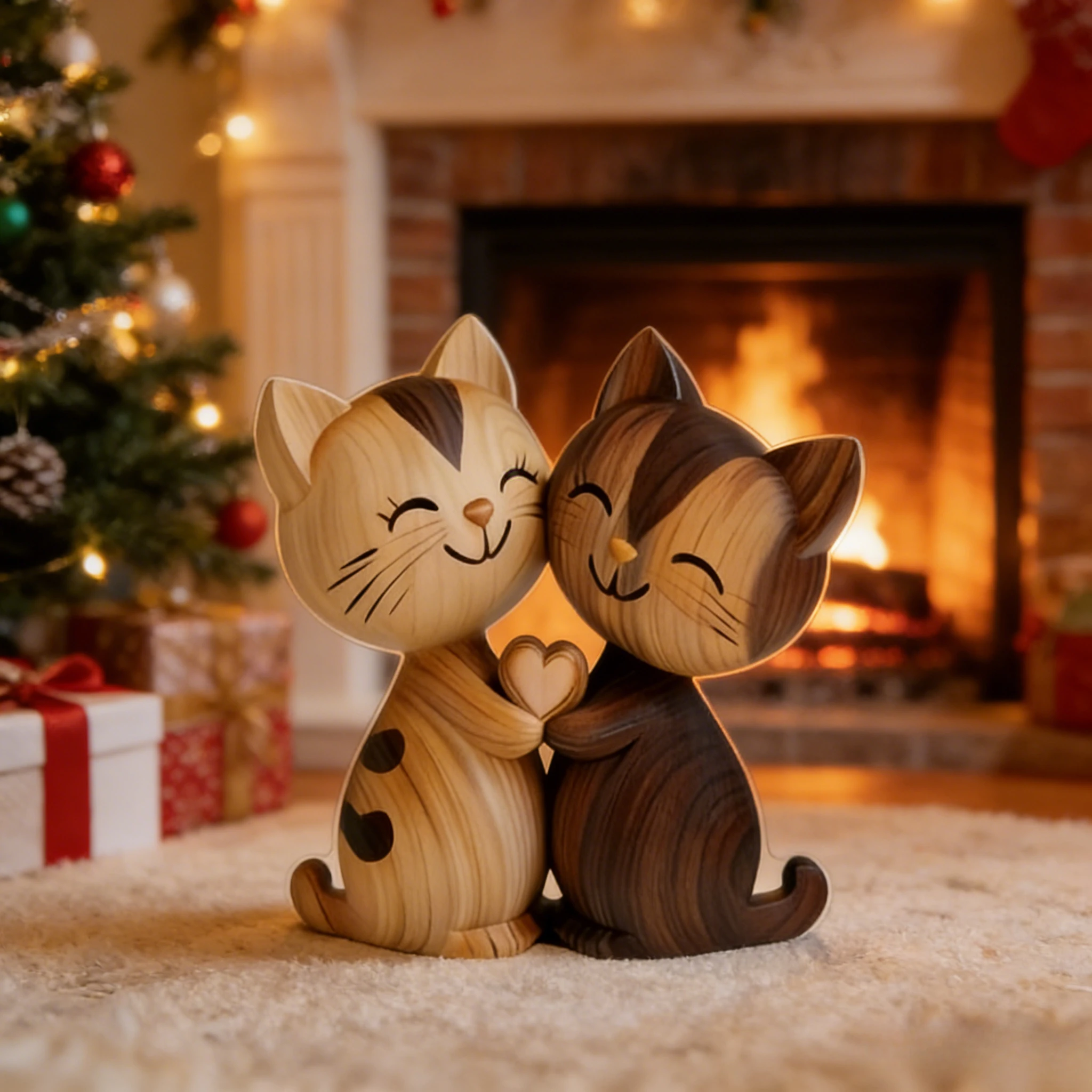 Figura decorativa de gato plana para escritorio con encanto - imagen 2