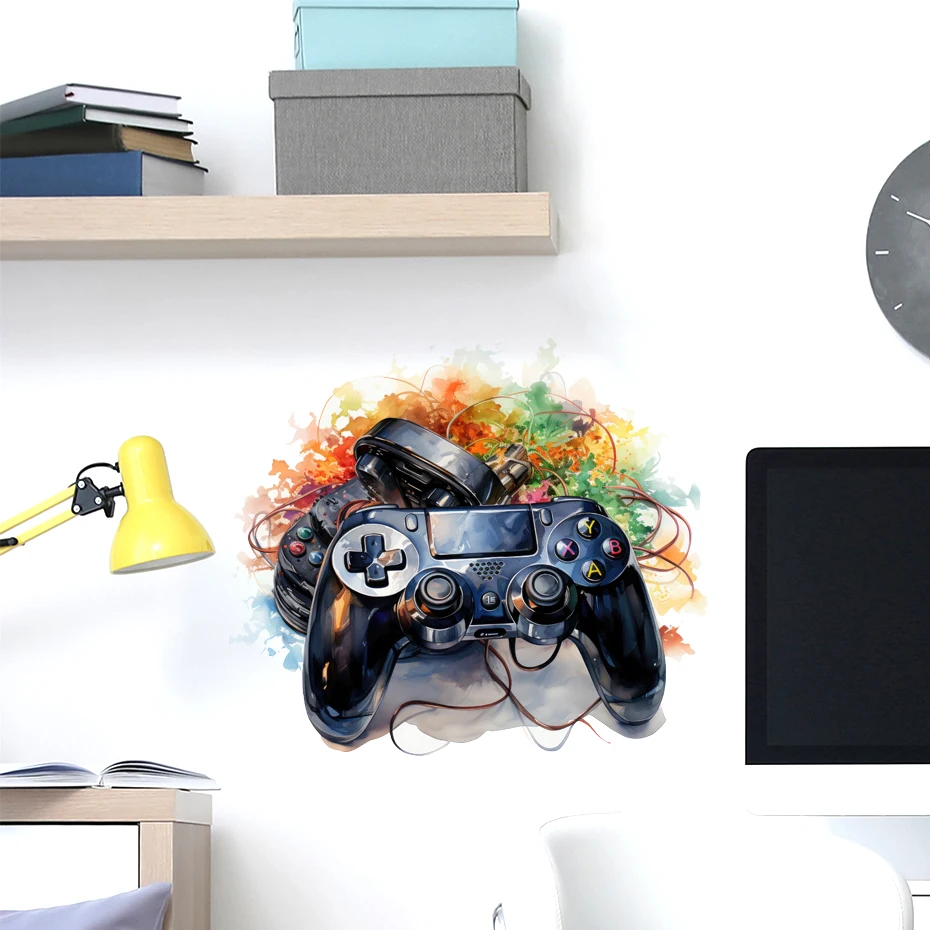 Pegatina pared vinilo gamer joystick graffiti para dormitorio - imagen 2
