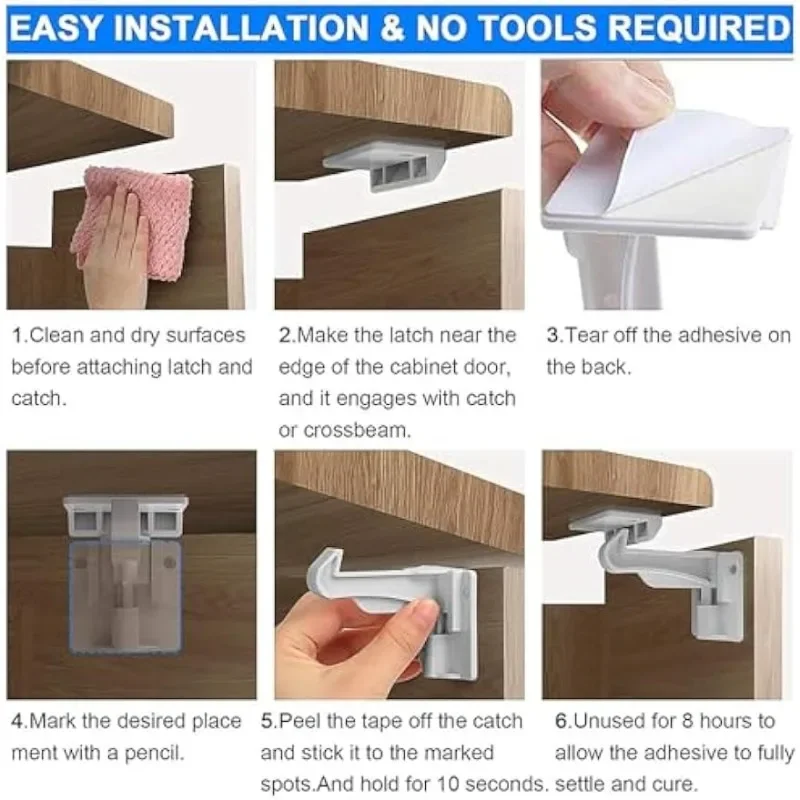 Cerradura invisible de seguridad para muebles – Babyproofing sin taladro - imagen 3