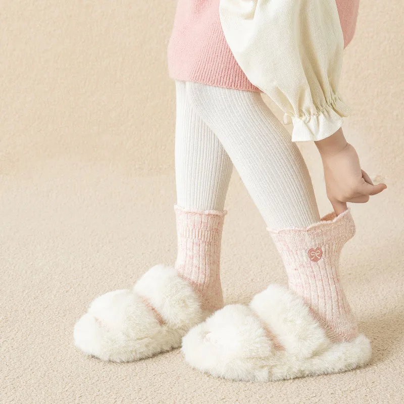Calcetines de punto con lazo para niña – Cálidos invierno