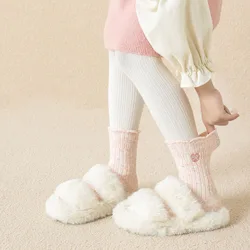 Calcetines de punto con lazo para niña – Cálidos invierno
