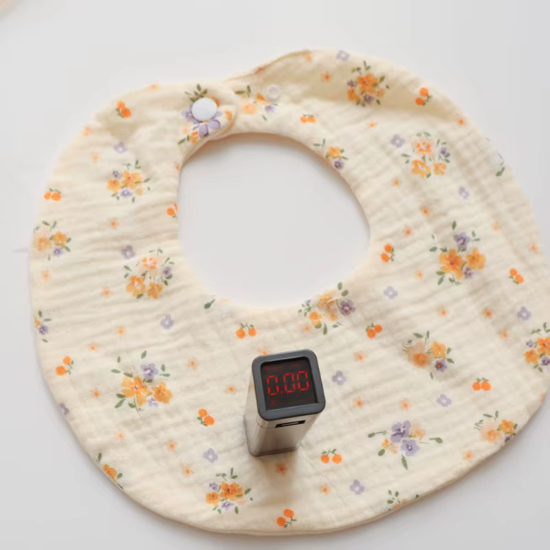 Babero bandana de gasa arrugada con floral para recién nacidos - imagen 3