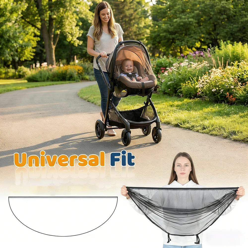 Mosquitera instalada en silla de coche infantil
