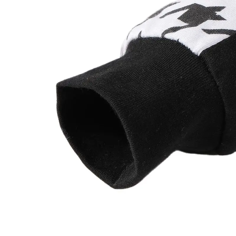Vestido pata de gallo negro de algodón para niñas - Manga larga - imagen 5