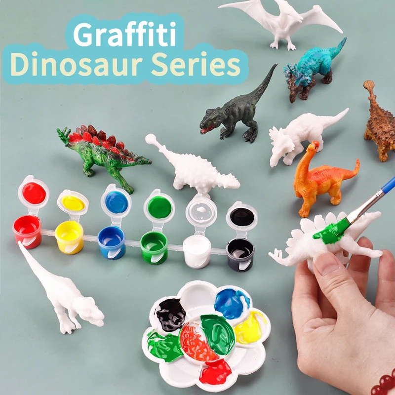 Juego para colorear de dinosaurios DIY con pared creativa - imagen 2