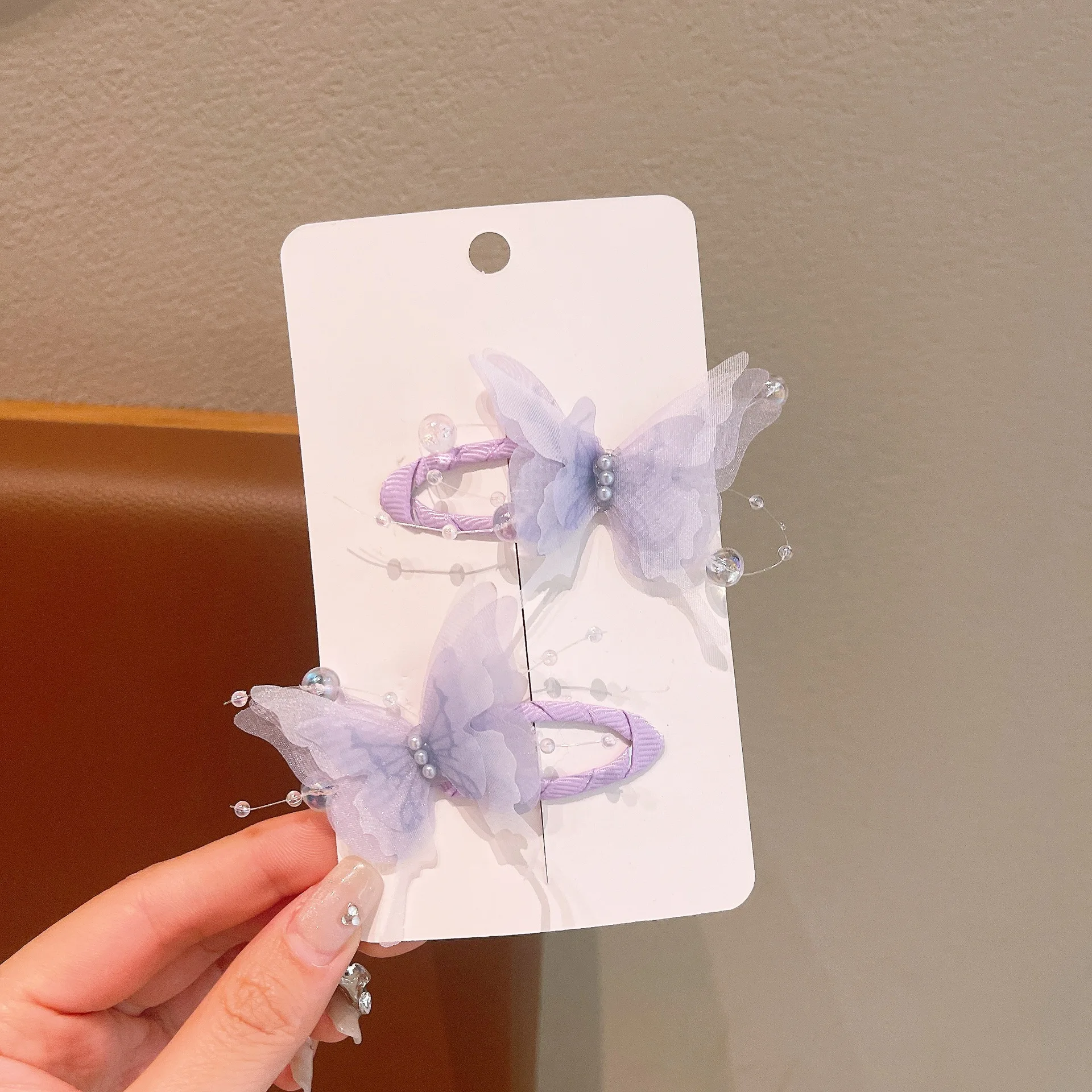 Súper Hada clip de pelo infantil mariposa en malla para niñas - imagen 4