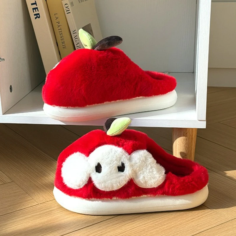 Zapatillas de casa de felpa con diseño de fruta para mujer - imagen 3