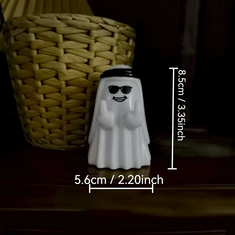 Figura de fantasma con dedo medio para Halloween – Decoración hogar - imagen 3