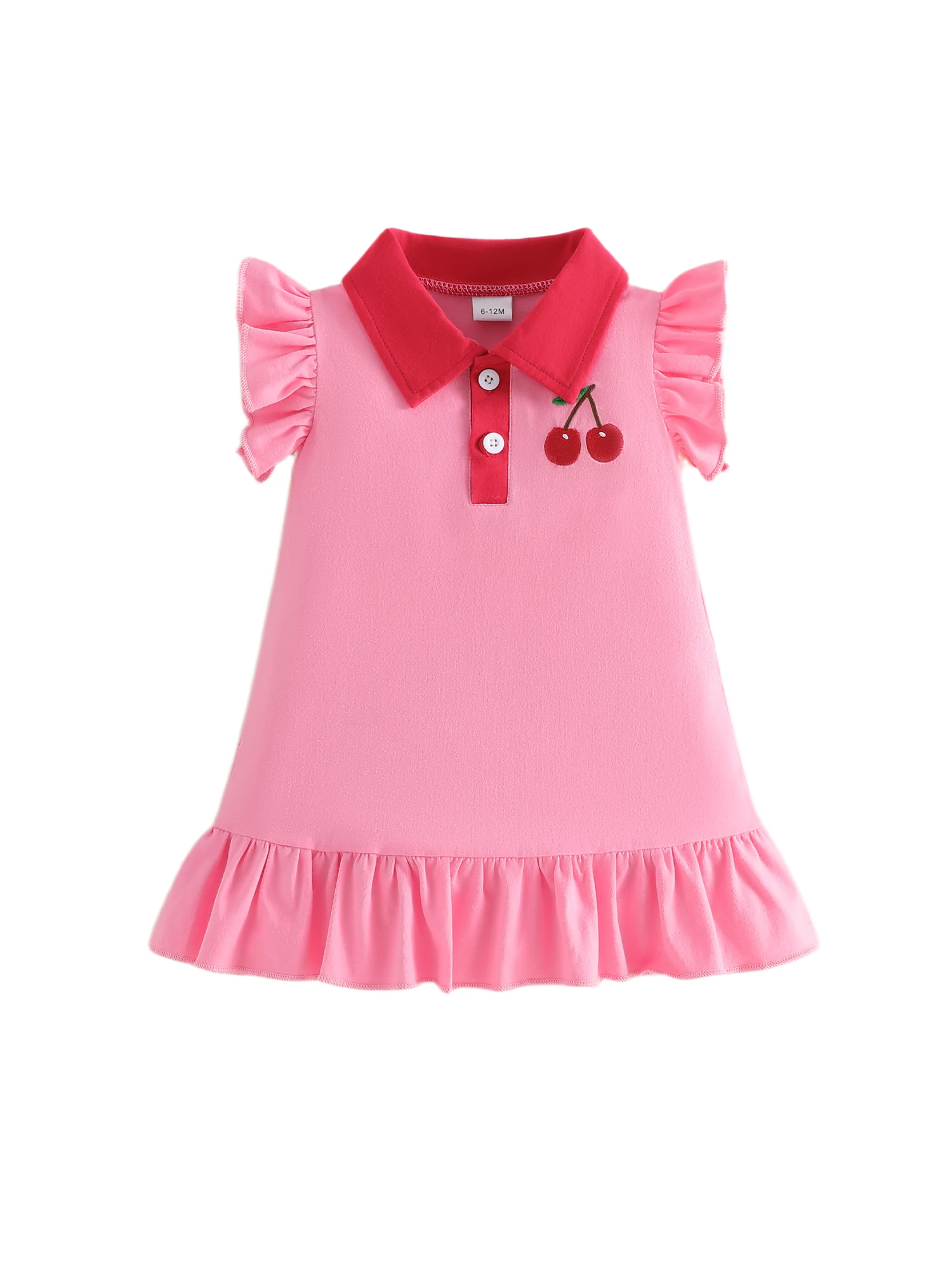 Vestido rosa con volantes