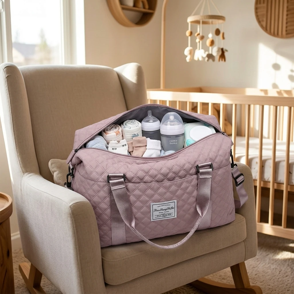 Bolsa de pañales impermeable acolchada tipo tote para salidas - imagen 4