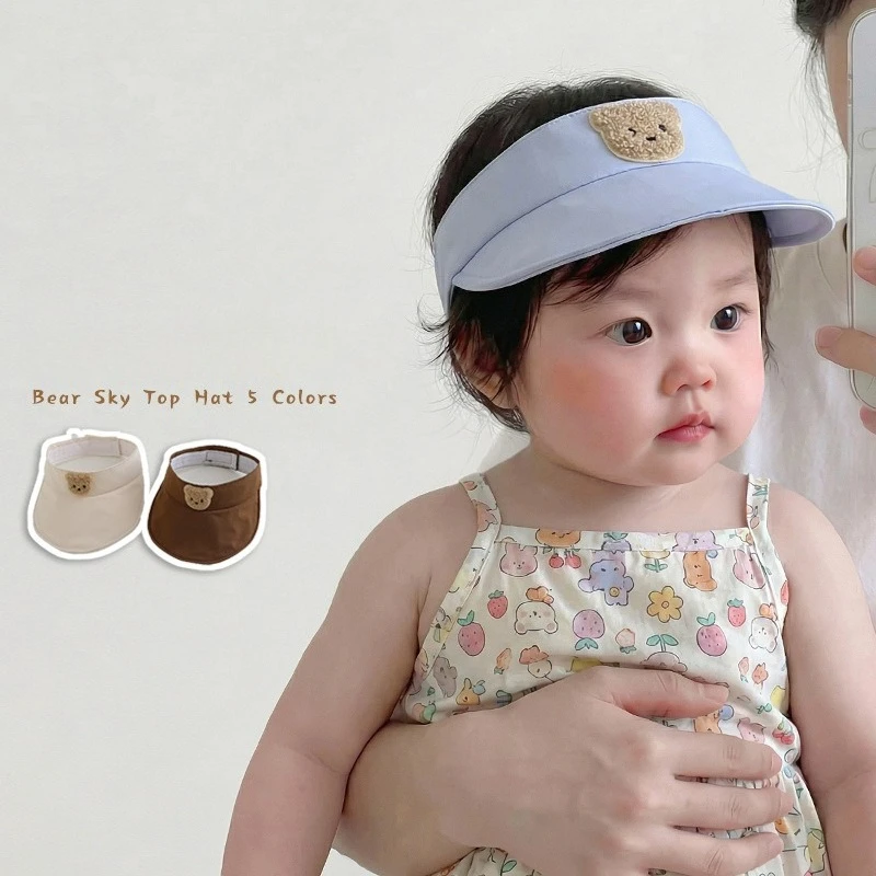 Gorra de bebé transpirable con oso, visera solar y parte abierta - imagen 5