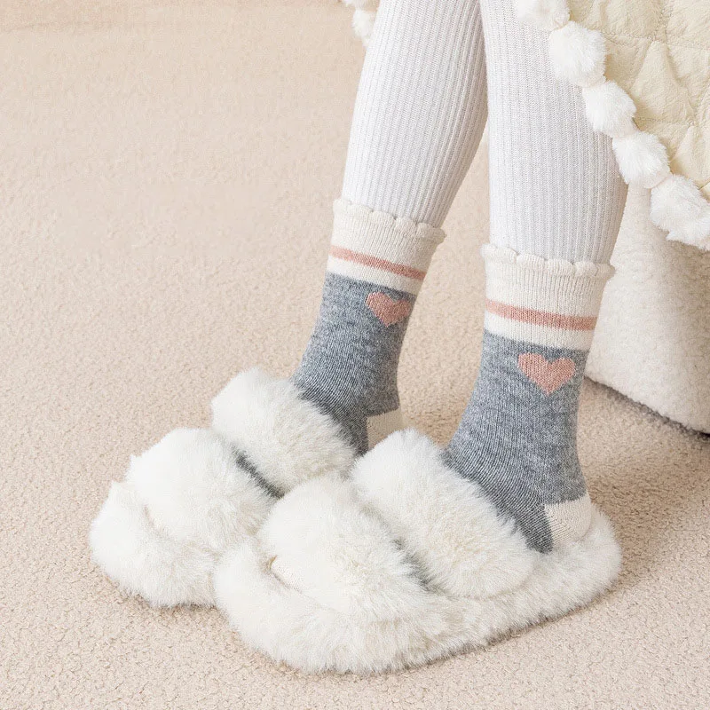 Calcetines de invierno a rayas gruesos y cálidos para niños - imagen 4