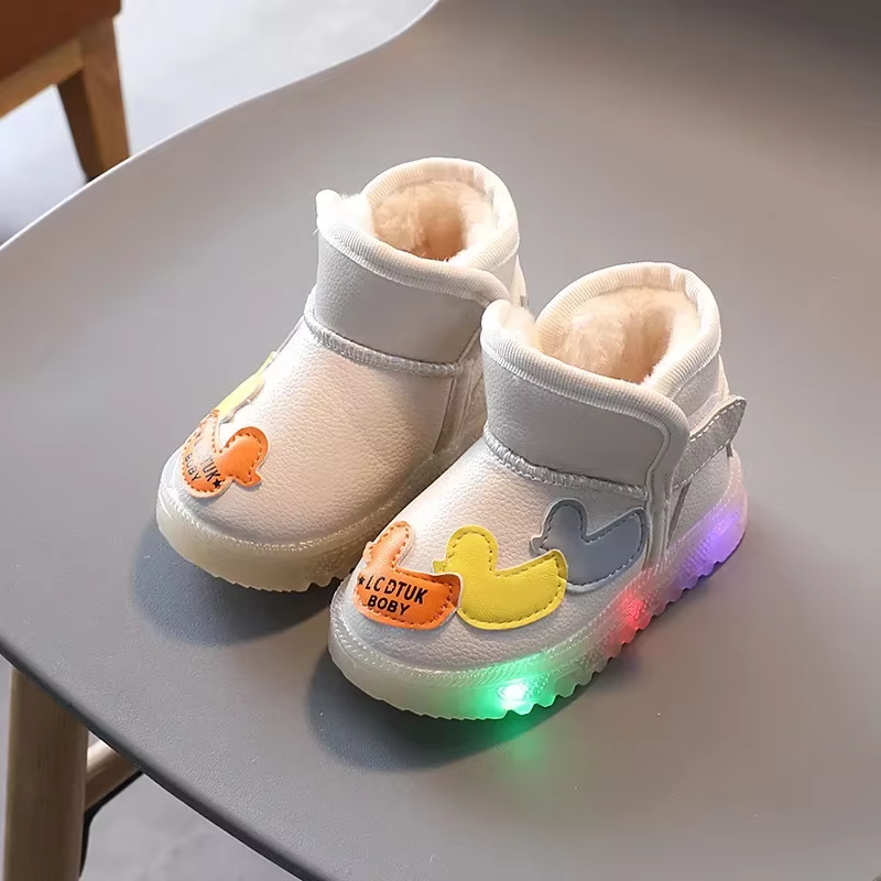 Botas de nieve con luces LED acolchadas para niños