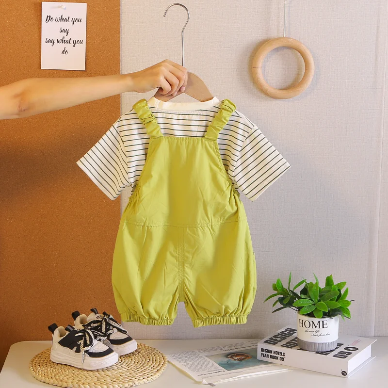 Conjunto de verano bebé a rayas: camiseta manga corta y bermuda - imagen 5