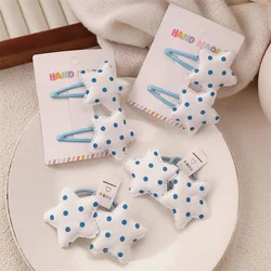Coletero elástico con estrellas y puntos azules para niñas