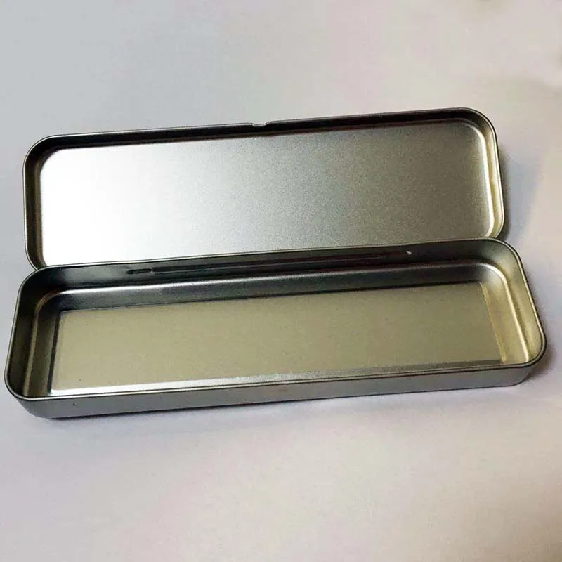 Estuche metálico rectangular resistente para bolígrafos y plumas - imagen 2