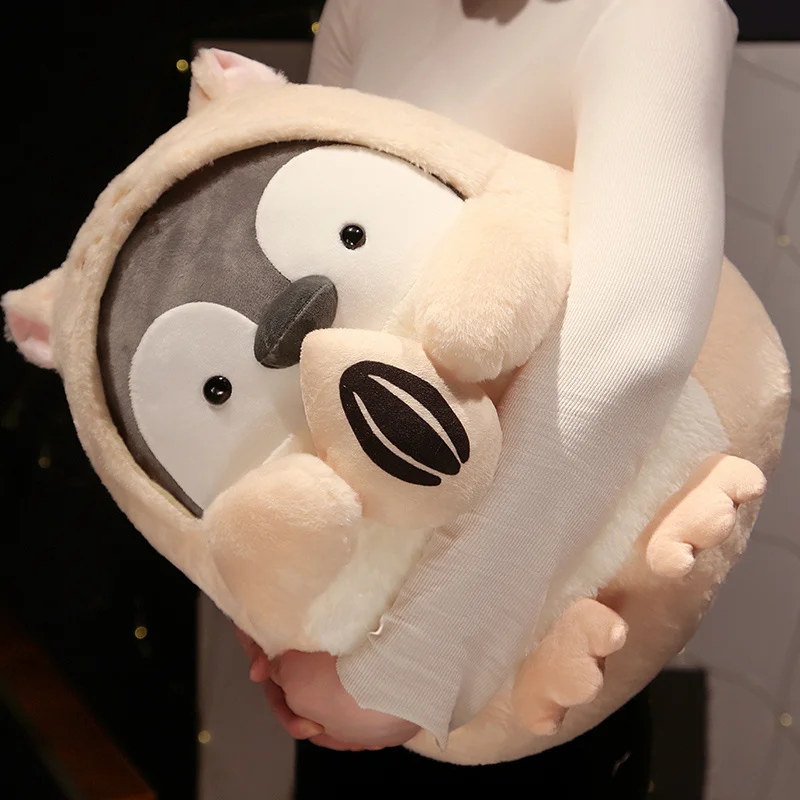 Peluche de pingüino suave para niños, almohada animal