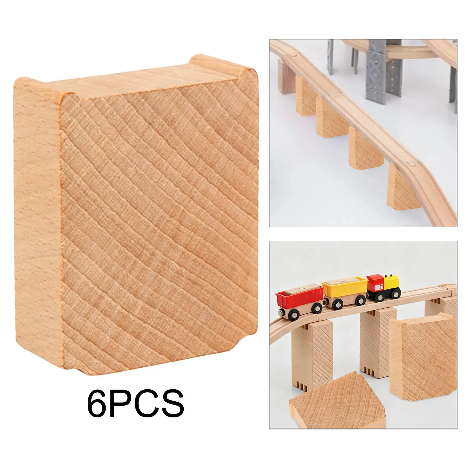 Elevadores de vía ferroviaria de madera para tren de juguete - imagen 4