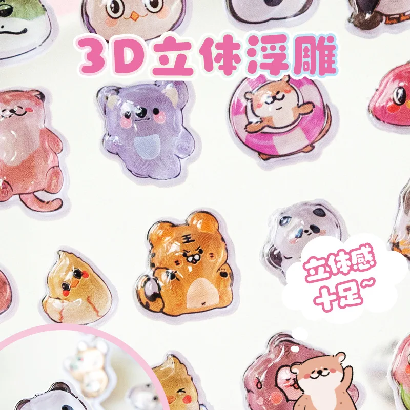 Pegatinas Capibara en relieve 3D transparente e impermeable - imagen 2
