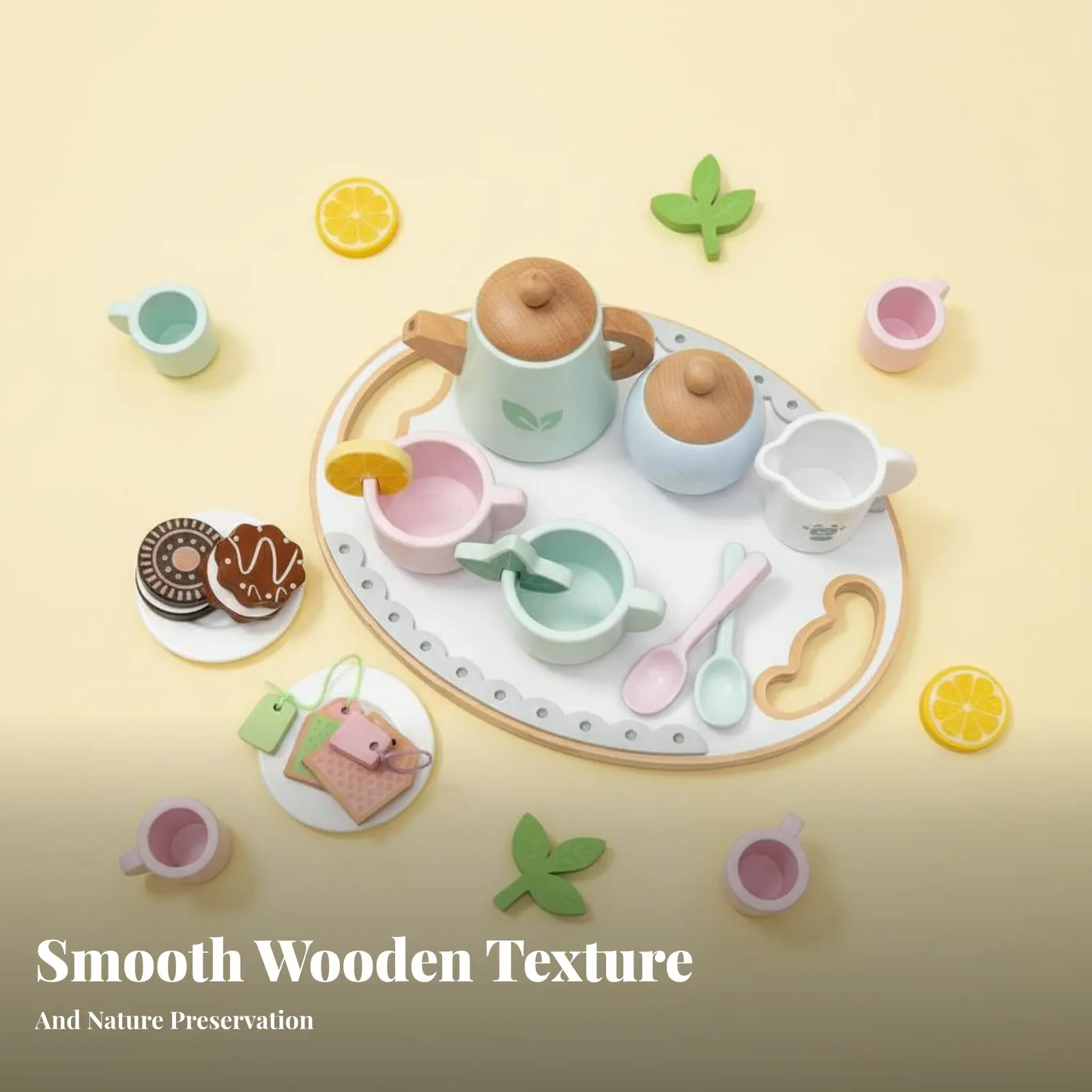Set de té infantil educativo para juego simbólico social - imagen 4