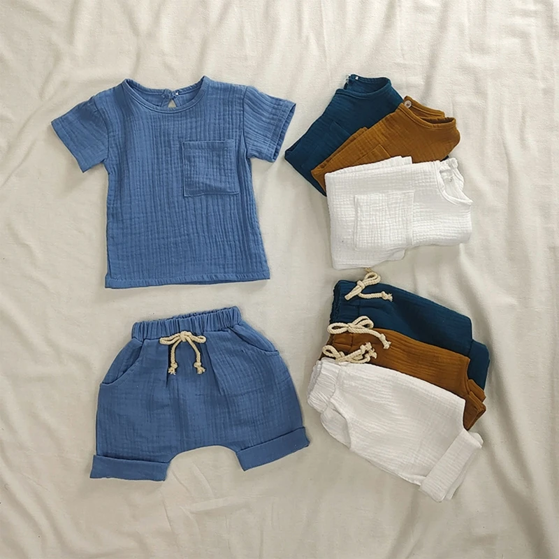Conjunto lino algodón niños: camiseta y pantalón corto - imagen 5
