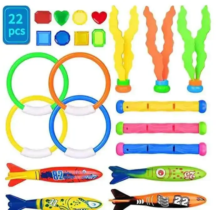 Juguetes de agua para niños – Set buceo piscina con tesoro sumergible - imagen 4