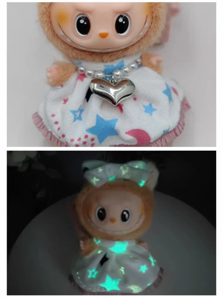 Falda luminosa Labubu para muñeca – vestido de fiesta con lazo - imagen 2