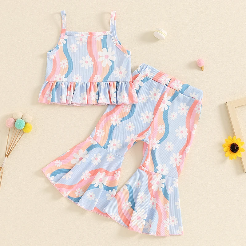 Conjunto de verano para niña camiseta sin mangas y pantalón acampanado - imagen 5