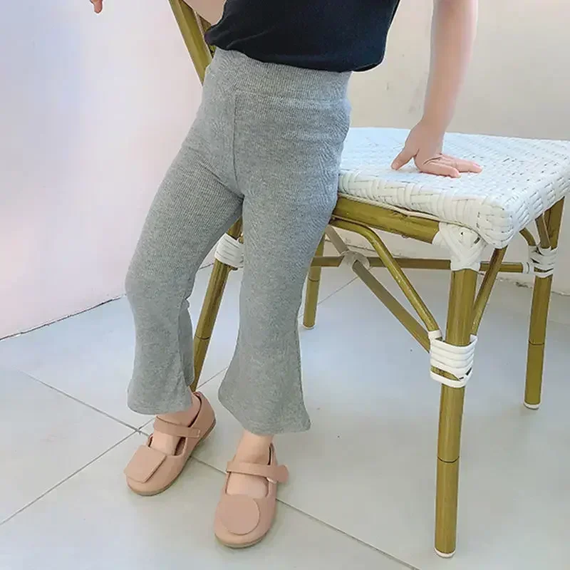 Pantalones acampanados elásticos para niña – Algodón suave para primavera y otoño - imagen 4