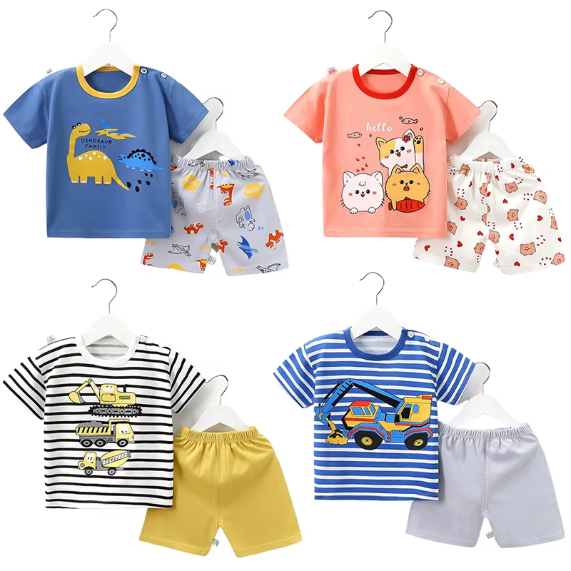 Conjunto de verano infantil: camiseta estampada y pantalón corto