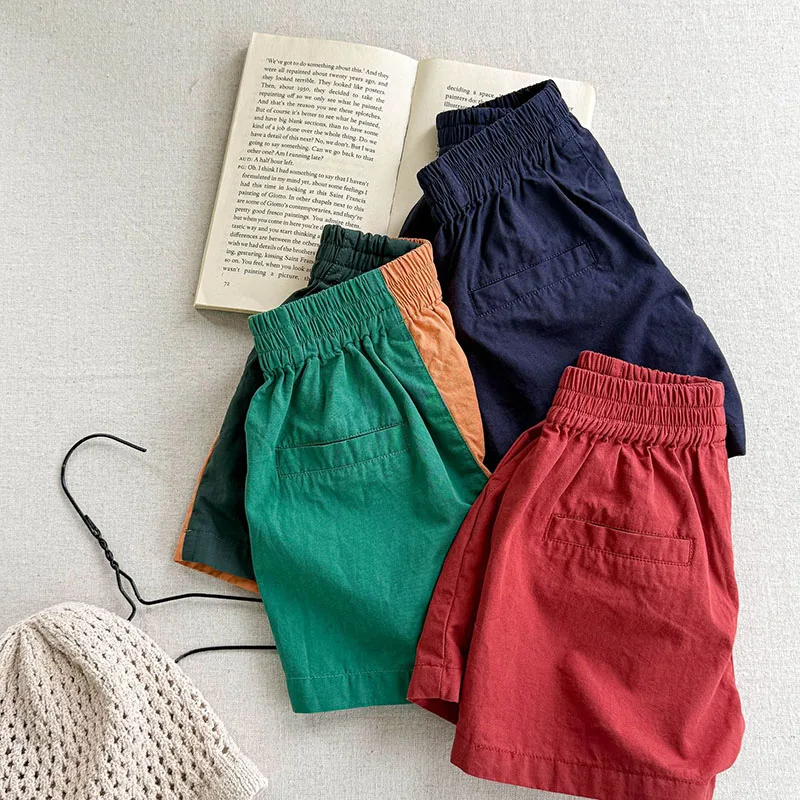 Pantalones cortos de verano holgados con letras bordadas para niños - imagen 5