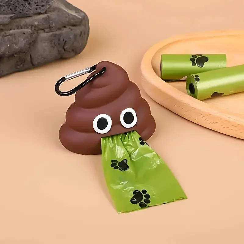 Dispensador de bolsas de aseo para perros en uso